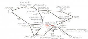 В связи с ремонтными работами на трассе М-5 в районе Жигулевска и Тольятти изменится схема организации дорожного движения