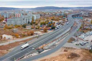 Работы по благоустройству развязки на М5 завершены почти на 92%